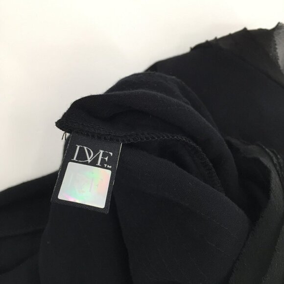 DVF Diane Von Furstenberg Noelle Black shift dress pleat knit mini new M 6 8 - Picture 7 of 7